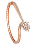 Rose Gold Plated AD Studded Floral Minimal kada Bracelet