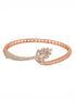 Rose Gold Plated AD Studded Floral Minimal kada Bracelet
