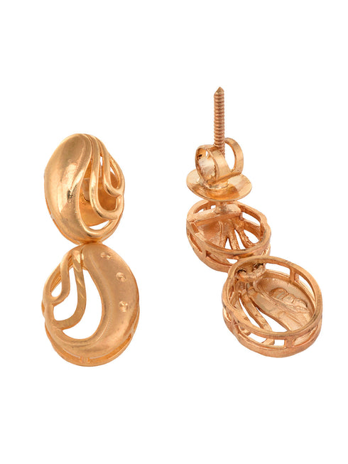 Gold Plated AD Studded Oval shaped Handcrafted Necklace Jewellery Set