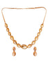 Gold Plated AD Studded Oval shaped Handcrafted Necklace Jewellery Set