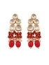 Gold Toned Kundan & Red Bead studded Handcrafted Jewellery Set