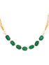 Gold Toned Multi Layered White & Green Pearls Beaded Mala Jewellery Set Earrings
