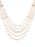 White Pearls Multi Layered Elegant Mala Jewellery Set Dropdown Earrings
