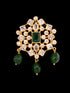 Gold Plated White Polki Green Beads Traditional Choker Jewellery Set