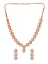 Rose Gold Toned AD Studded Minimal heart Shaped Necklace Jewellery Set Combo