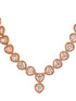 Rose Gold Toned AD Studded Minimal heart Shaped Necklace Jewellery Set Combo