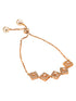 Rose Gold Plated AD Studded Square Shaped Jewellery Set Combo Ring & Bracelet