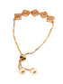 Rose Gold Plated AD Studded Square Shaped Jewellery Set Combo Ring & Bracelet