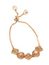 Rose gold Toned AD Studded Minimal Necklace Jewellery Set Combo Wraparound Bracelet