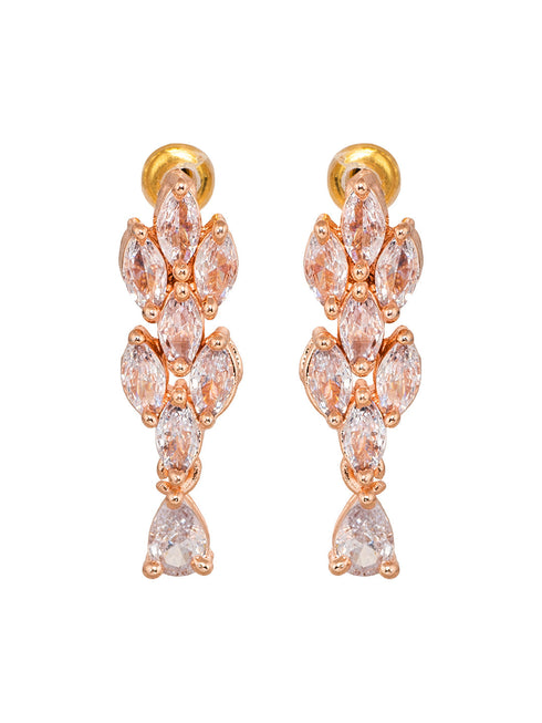 Rose Gold Plated AD Studded Quirky Handcrafted Necklace Jewellery Set