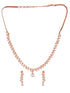Rose Gold Plated AD Studded Zig Zag Minimal Necklace Jewellery Set