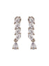 White Rhodium Plated AD Studded Zig Zag Minimal Necklace Jewellery Set