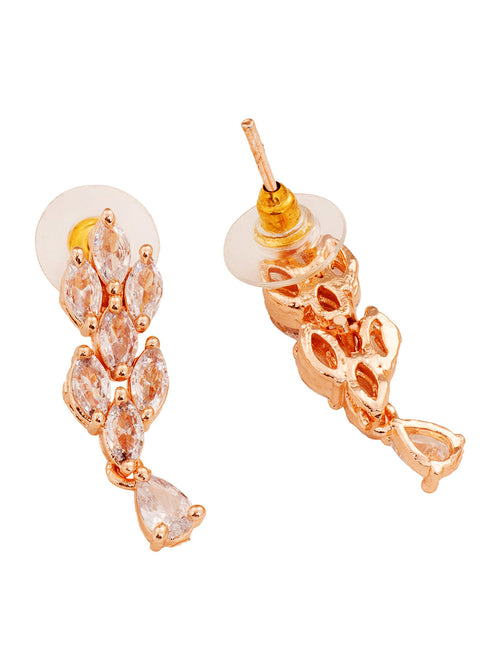 Rose Gold Plated AD Studded Quirky Handcrafted Necklace Jewellery Set