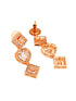 Rose gold Toned AD Studded Minimal Necklace Jewellery Set Combo Wraparound Bracelet