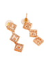 Rose Gold Plated AD Studded Square Shaped Jewellery Set Combo Ring & Bracelet