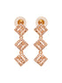 Rose Gold Plated AD Studded Square Shaped Jewellery Set Combo Ring & Bracelet