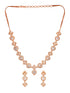 Rose gold Toned AD Studded Minimal Necklace Jewellery Set Combo Wraparound Bracelet