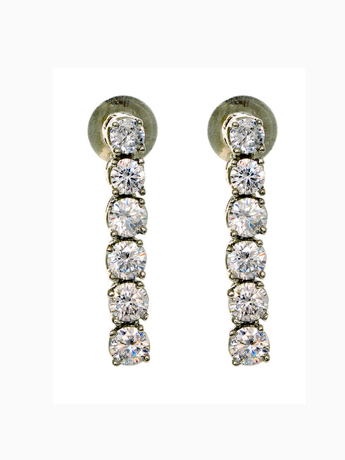 White Rhodium Plated AD studded Necklace Earrings Jewellery Set