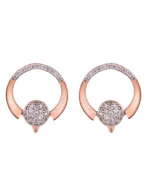 Rose gold Plated Circular Pendant Necklace Set