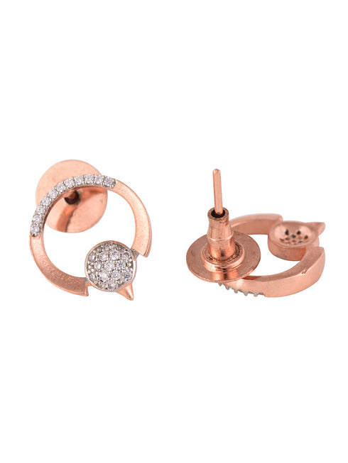 Rose gold Plated Circular Pendant Necklace Set