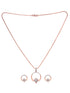 Rose gold Plated Circular Pendant Necklace Set