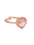Rose Gold Toned AD Studded Minimal heart Shaped Necklace Jewellery Set Combo