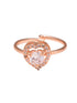 Rose Gold Toned AD Studded Minimal heart Shaped Necklace Jewellery Set Combo