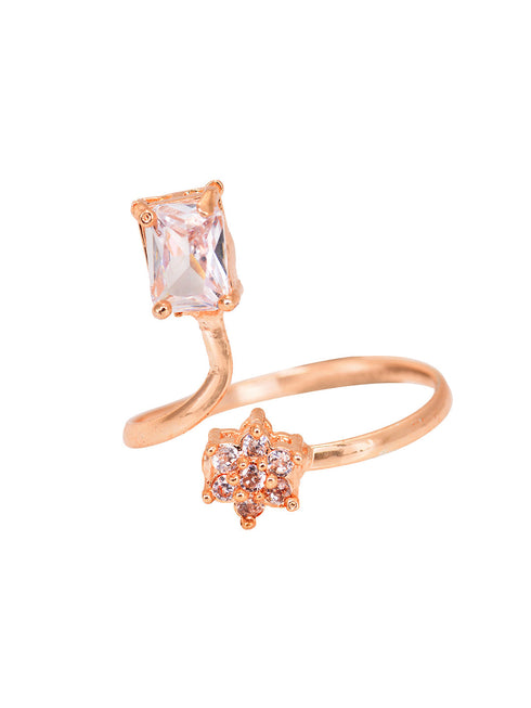 Rose Gold Plated AD Studded Designer Jewellery Set Combo