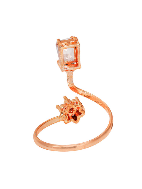 Rose Gold Plated AD Studded Designer Jewellery Set Combo