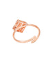 Rose Gold Plated AD Studded Square Shaped Jewellery Set Combo Ring & Bracelet
