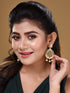 Gold Plated White AD studded handcrafted Chandballi Earrings