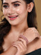 Rose Gold Plated Red AD Studded Bangle Bracelet