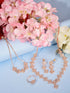 Rose Gold Plated AD Studded Square Shaped Jewellery Set Combo Ring & Bracelet