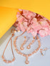 Rose Gold Plated AD Studded Designer Jewellery Set Combo