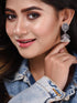 Silver Toned Oxidised Jhumka Earrings