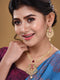 Gold Plated Big pendant style Multi AD studded Peacock design Necklace Earrings Set