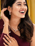 Rose Gold Toned AD Studded Minimal heart Shaped Necklace Jewellery Set Combo