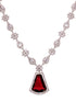 Silver Toned Red AD studded Luxe Haram Necklace Jewellery Set