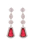 Silver Toned Red AD studded Luxe Haram Necklace Jewellery Set