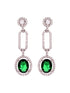 Silver Plated Green AD Studded Statement Link Necklace Jewellery Set
