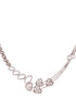 White Silver Toned AD Studded Heart Shape Necklace Jewellery Set