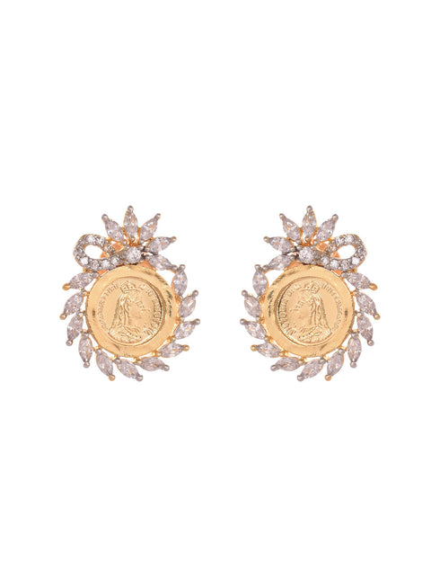 Gold Plated AD Queen Victoria Ginni Locket Jewellery Set