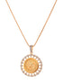 Gold Toned AD Round Ginni Statement Locket Jewellery Set