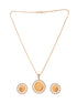 Gold Toned AD Round Ginni Statement Locket Jewellery Set
