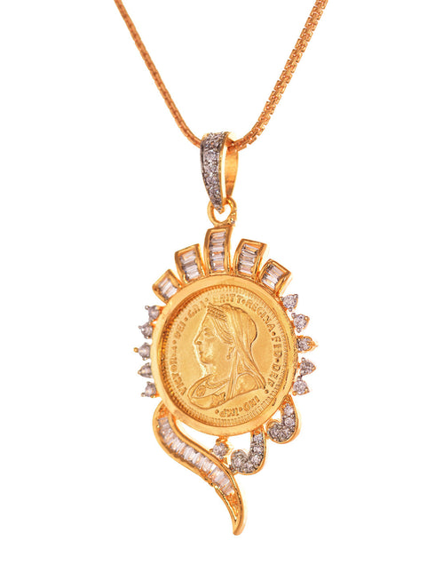 Gold Plated AD Ginni Designer Locket Jewellery Set