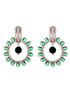 Silver Toned Green AD Luxe Hoop Earrings