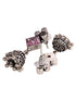 Silver Oxidised Pink Stone Jhumki Minimal Earring