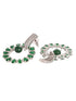 Silver Toned Green AD Luxe Hoop Earrings