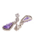 Silver Toned Lavender AD Studded Necklace Jewellery Set