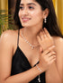 Rose Gold Plated AD Studded Square Shaped Jewellery Set Combo Ring & Bracelet